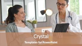  Presentation with midwife - Amazing presentation design having medical midwife - pregnant woman at doctor's office backdrop and a coral colored foreground