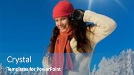  Presentation with sunshine - Cool new slide set with midwinter sunshine enjoying the snow backdrop and a teal colored foreground