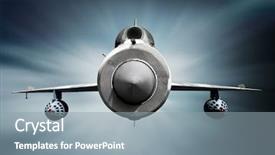 Presentation with fighter jet - Amazing theme having mig-21 russian supersonic jet backdrop and a light blue colored foreground