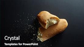  Presentation with break up broken heart - Theme featuring miga - fresh baked bread loaf broken background and a black colored foreground