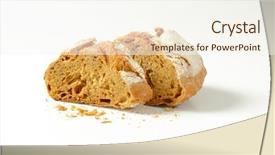  Presentation with blueberry bread - Slides with miga - sliced bread on white background background and a cream colored foreground