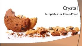  Presentation with of chocolate chips cookies - Beautiful slide deck featuring miga - tasty cookies with chocolate chips backdrop and a  colored foreground