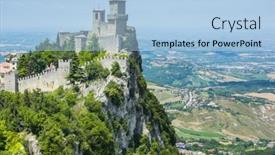  Presentation with tower - PPT theme having mighty-guaita-tower-and-fortress background and a light blue colored foreground