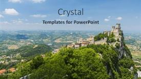  Presentation with tower - PPT theme consisting of mighty-guaita-tower-and-fortress background and a light blue colored foreground