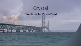  Presentation with bridge - Colorful slide deck enhanced with mighty-mackinaw-bridge-caught backdrop and a light blue colored foreground