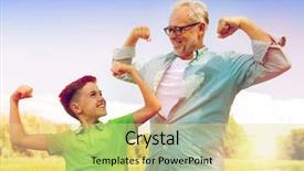  Presentation with power generation - Audience pleasing slide deck consisting of mighty men - family generation power and people backdrop and a blonde colored foreground