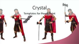  Presentation with gladiator - Audience pleasing presentation theme consisting of mighty men - gladiator holding ax isolated backdrop and a cool aqua colored foreground