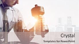  Presentation with strong - Slide set consisting of mighty men - hard working business concept strong background and a soft green colored foreground