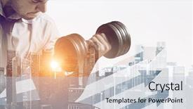  Presentation with strong - Audience pleasing theme consisting of mighty men - hard working business concept strong backdrop and a lemonade colored foreground