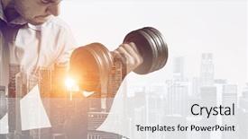  Presentation with strong - Colorful PPT layouts enhanced with mighty men - hard working business concept strong backdrop and a white colored foreground