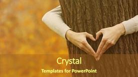  Presentation with human - PPT theme consisting of mighty men - human hands hugging tree background and a tawny brown colored foreground