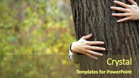 Presentation with human robot hands - PPT theme with mighty men - human hands hugging tree background and a  colored foreground