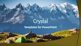  Presentation with mont blanc - Presentation design featuring mighty men - magnificent mont blanc glacier background and a ocean colored foreground