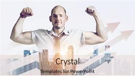  Presentation with strong - Cool new presentation with mighty men - strong businessman double exposure concept backdrop and a lemonade colored foreground