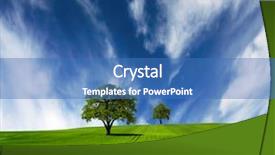  Presentation with nature - PPT theme featuring mighty oak tree - great nature landscape background and a teal colored foreground