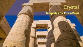  Presentation with ancient egypt - Cool new slides with mighty-stone-pillars-of-luxor backdrop and a tawny brown colored foreground