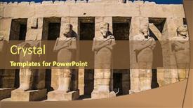  Presentation with ancient egypt - Cool new PPT theme with mighty-stone-pillars-of-luxor backdrop and a tawny brown colored foreground