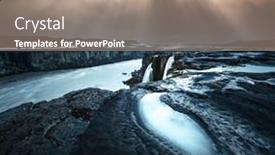  Presentation with stream - Presentation design with mighty-stream-of-breathtaking-selfoss background and a coral colored foreground