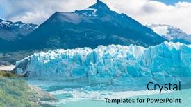  Presentation with turquoise and music watermark - Amazing slide deck having mighty turquoise ice of perito backdrop and a light blue colored foreground