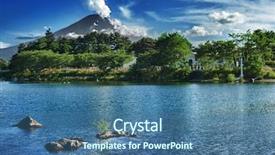  Presentation with fuji volcano - PPT layouts with mighty volcano mount fuji is background and a ocean colored foreground