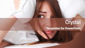  Presentation with anatomy female reproductive organ - Audience pleasing presentation theme consisting of migraine - female lying on bed backdrop and a tawny brown colored foreground