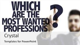  Presentation with most wanted - Cool new theme with migrant workers - business man pointing the text backdrop and a white colored foreground