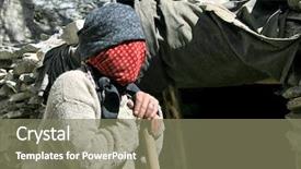  Presentation with faceless - Cool new presentation design with migrant workers - faceless - resting worker backdrop and a violet colored foreground