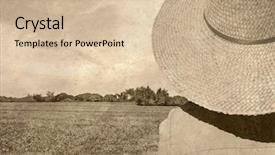  Presentation with straw - Presentation theme featuring migrant workers - old fashioned photos of person background and a lemonade colored foreground