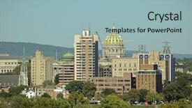  Presentation with cable stayed bridge over river - Amazing presentation theme having migration capital - harrisburg skyline over the susquehanna backdrop and a  colored foreground