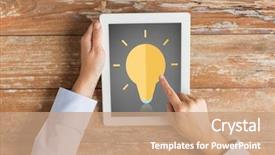  Presentation with inspiration - Beautiful slide deck featuring hands with lighting bulb backdrop and a coral colored foreground