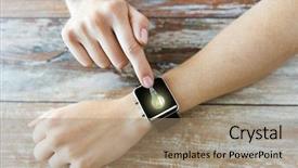  Presentation with smart light - Amazing slide deck having up of female hands setting backdrop and a  colored foreground