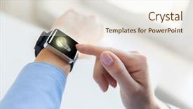  Presentation with smart light - Slide deck having up of female hands setting background and a  colored foreground