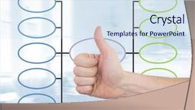  Presentation with mind map diagram - Beautiful presentation theme featuring theather - hand and colorful mind map backdrop and a  colored foreground