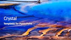  Presentation with spring water - Beautiful slide set featuring mikroorganisme - yellowstone grand prismatic spring water backdrop and a cobalt blue colored foreground