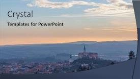  Presentation with czech republic - PPT theme having mikulov-castle-south-moravia-czech background and a light blue colored foreground