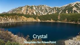  Presentation with route - Slides with mikuri pond in tateyama alpine route background and a navy blue colored foreground