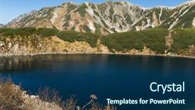  Presentation with pond - Colorful PPT theme enhanced with mikuri pond in tateyama of japan backdrop and a navy blue colored foreground