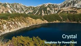  Presentation with pond - Beautiful PPT layouts featuring mikuri pond in tateyama backdrop and a navy blue colored foreground