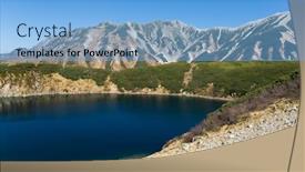  Presentation with pond - Beautiful PPT theme featuring mikurigaike-pond-in-japan backdrop and a light blue colored foreground