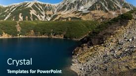  Presentation with pond - Amazing slide set having mikurigaike pond backdrop and a navy blue colored foreground