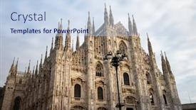  Presentation with italy - Audience pleasing presentation consisting of milan-cathedral-duomo-di-milano backdrop and a sky blue colored foreground