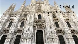  Presentation with gothic - Slides with milan cathedral italy historic gothic facade background and a mint green colored foreground