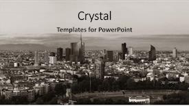  Presentation with skyline - PPT theme enhanced with milan city skyline panorama viewed background and a light gray colored foreground