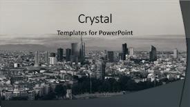  Presentation with skyline - Cool new PPT theme with milan city skyline panorama viewed backdrop and a light gray colored foreground