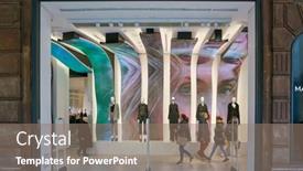  Presentation with manufacturing - Presentation design consisting of milan-italy-circa-november-2017 background and a coral colored foreground