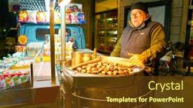  Presentation with italy food - Presentation with milan-italy-circa-november-2017 background and a tawny brown colored foreground