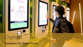  Presentation with kiosk - Audience pleasing PPT layouts consisting of milan-italy-circa-november-2017 backdrop and a gold colored foreground