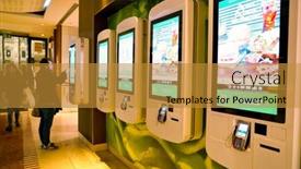  Presentation with kiosk - Cool new slide deck with milan-italy-circa-november-2017 backdrop and a gold colored foreground