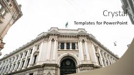  Presentation with bank building - Presentation theme with milan-italy-may-20-2019 background and a pink colored foreground