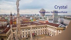  Presentation with italy - Presentation with milan italy panorama view background and a lemonade colored foreground